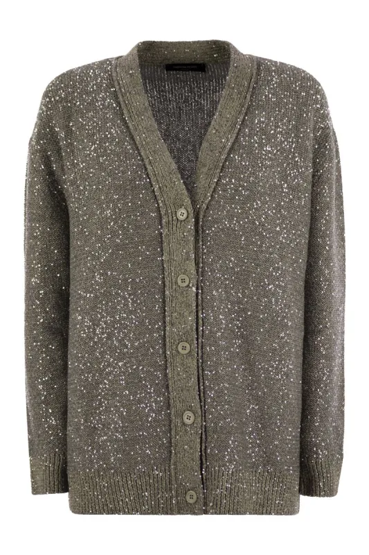 COTTON KNIT CARDIGAN WITH SEQUINS sold by Lord & Taylor