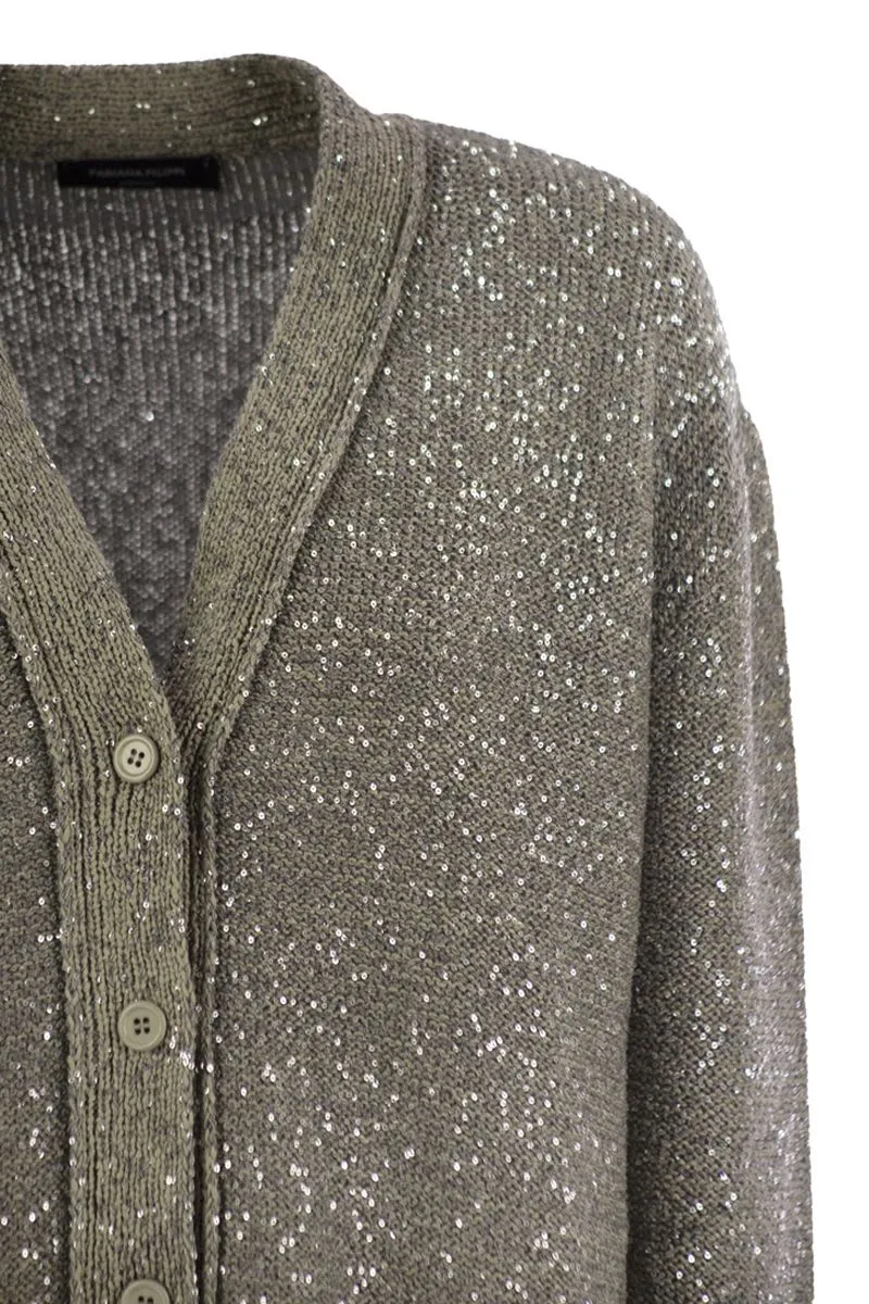 COTTON KNIT CARDIGAN WITH SEQUINS sold by Lord & Taylor product image thumbnail 4