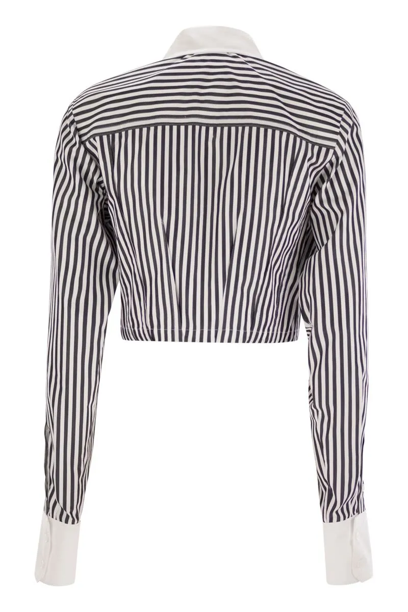 ABANO - STRIPED POPLIN CROP SHIRT sold by Lord & Taylor product image thumbnail 2