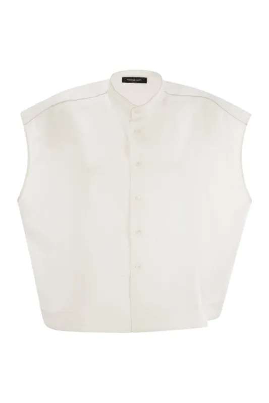 SLEEVELESS LINEN SHIRT sold by Lord & Taylor