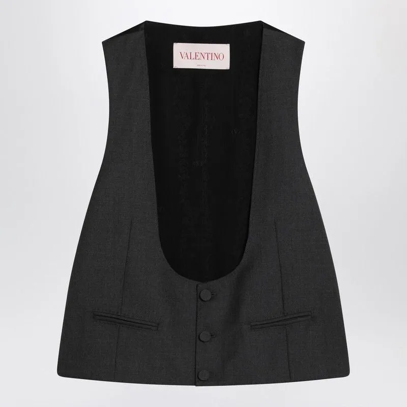 CHARCOAL GREY VEST IN WOOL sold by Lord & Taylor