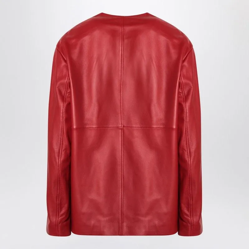 RED ATALIA LEATHER JACKET sold by Lord & Taylor product image thumbnail 2