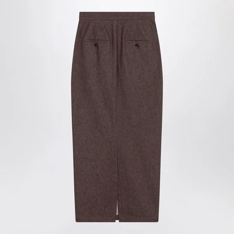 LONG BROWN SKIRT IN DENIM EFFECT sold by Lord & Taylor product image thumbnail 2