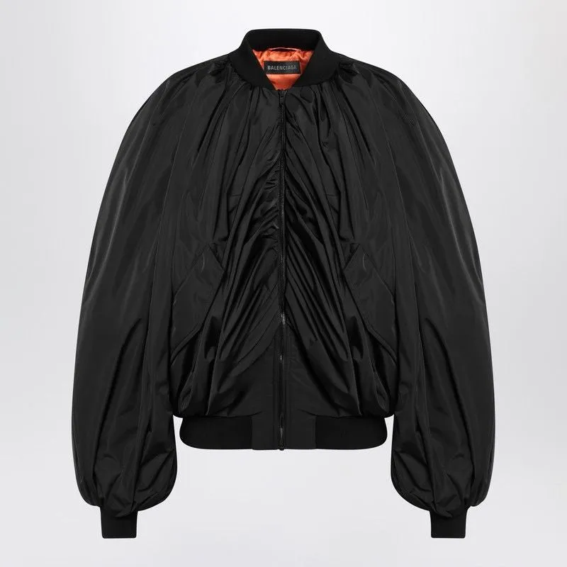 DRAPED BLACK BOMBER JACKET IN TECHNICAL MICRO-FAILLE sold by Lord & Taylor