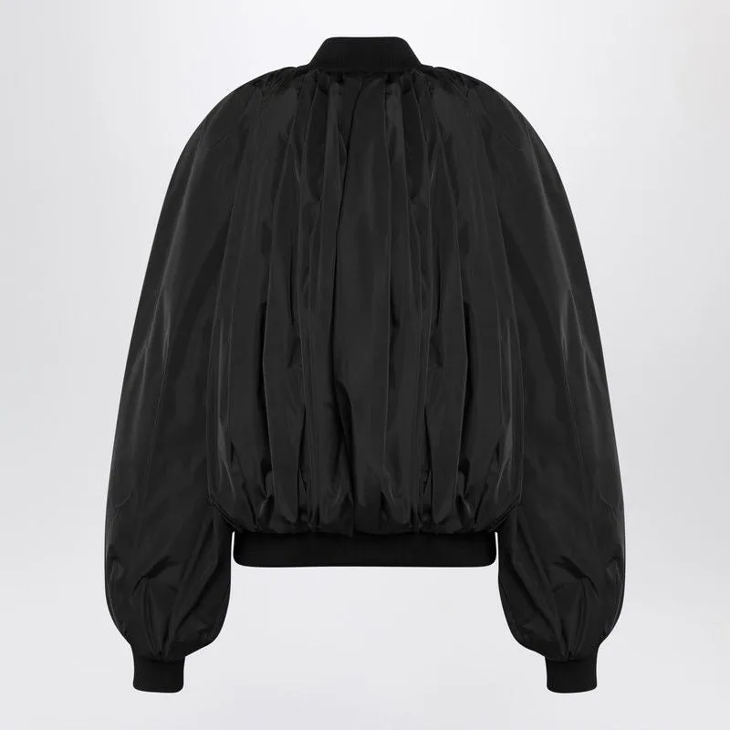 DRAPED BLACK BOMBER JACKET IN TECHNICAL MICRO-FAILLE sold by Lord & Taylor product image thumbnail 2