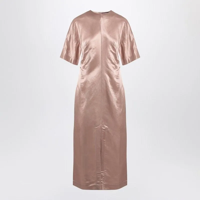 LONG ANTIQUE PINK DRESS IN LINEN AND SILK sold by Lord & Taylor