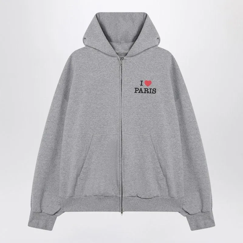 GREY ZIP-UP SWEATSHIRT I LOVE PARIS sold by Lord & Taylor