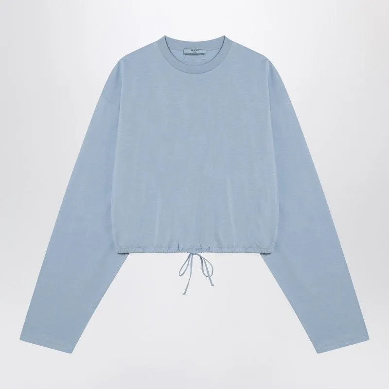 LIGHT BLUE SWEATER WITH ELASTIC HEM sold by Lord & Taylor