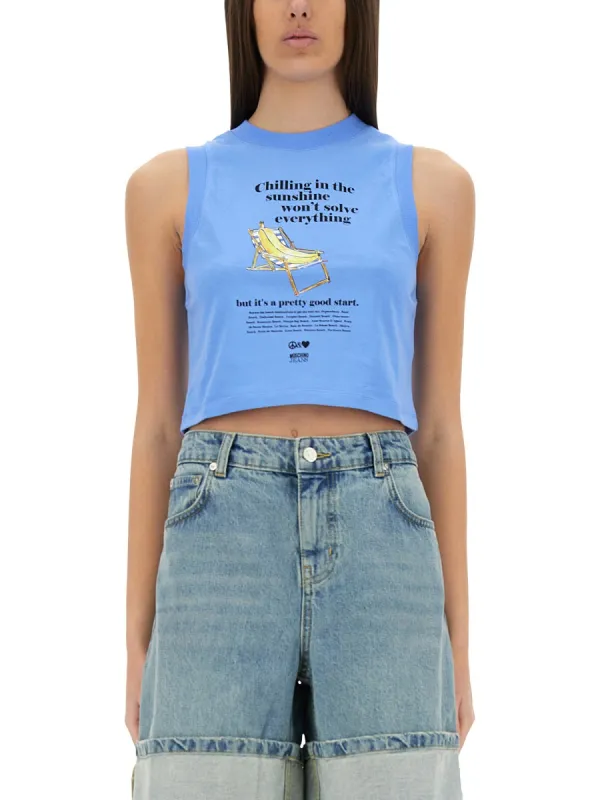 CROPPED TOP WITH PRINT sold by Lord & Taylor
