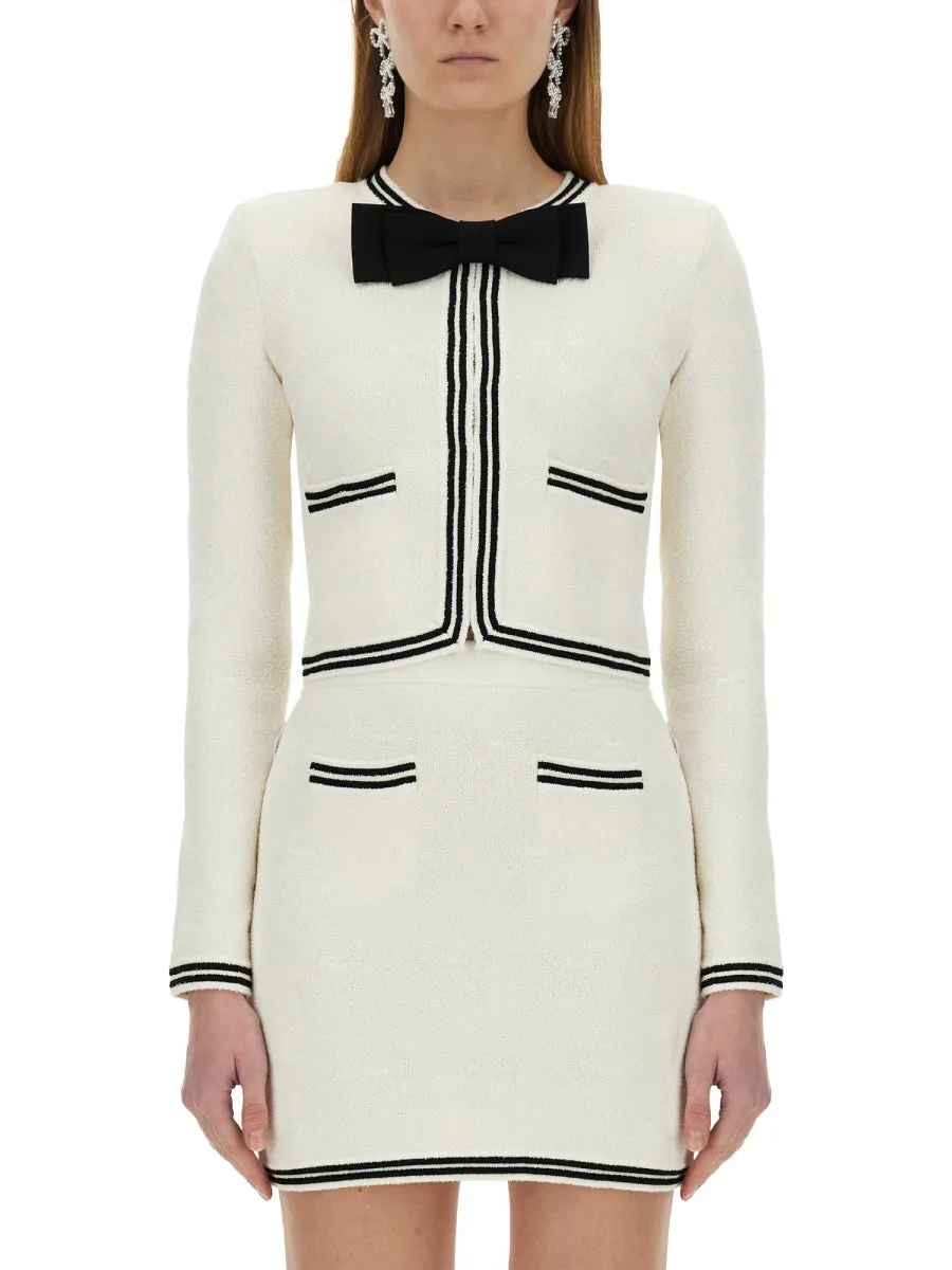 JACQUARD CARDIGAN WITH BOW sold by Lord & Taylor