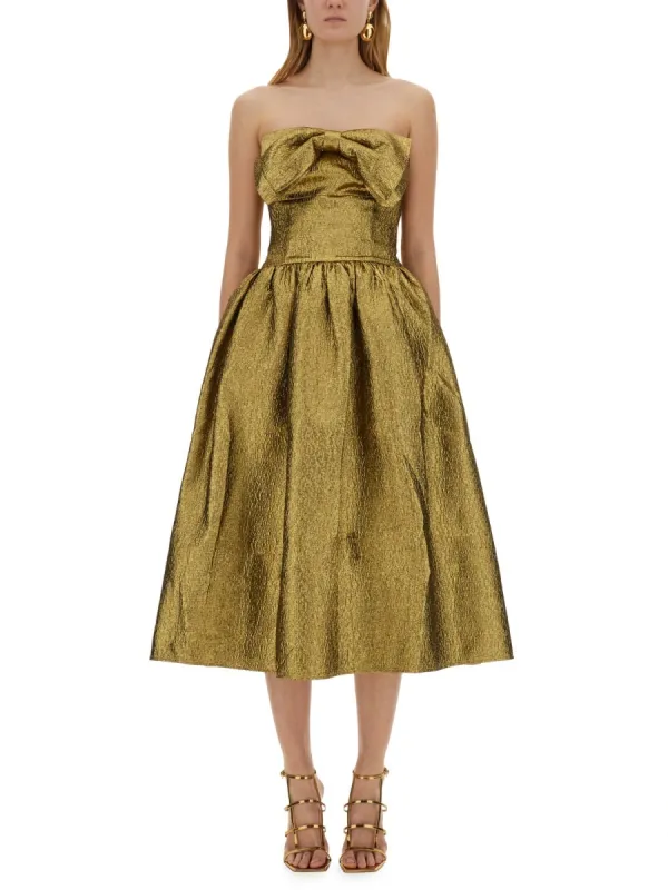 METALLIC JACQUARD MIDI DRESS sold by Lord & Taylor