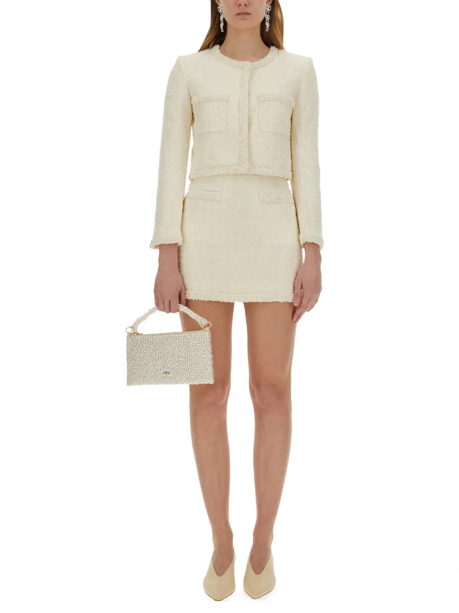 BOUCLE MINI SKIRT WITH PEARLS sold by Lord & Taylor product image thumbnail 2