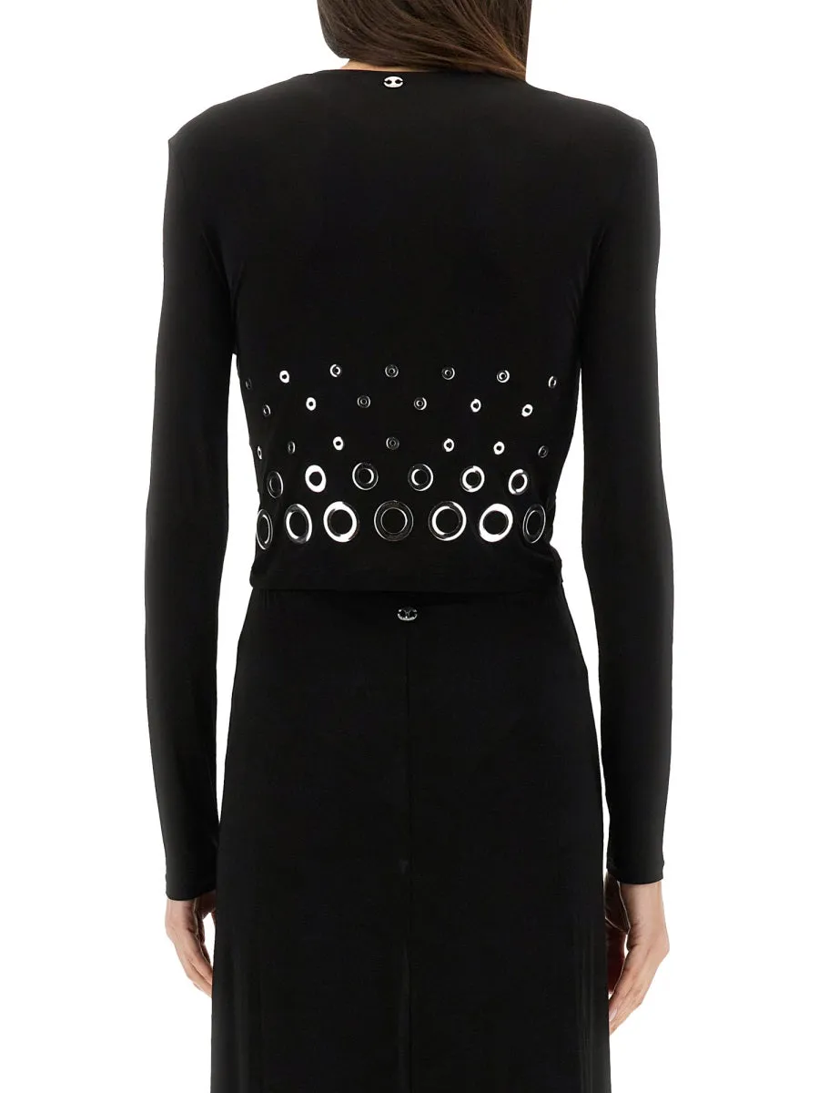 CROP TOP WITH EYELETS sold by Lord & Taylor product image thumbnail 3