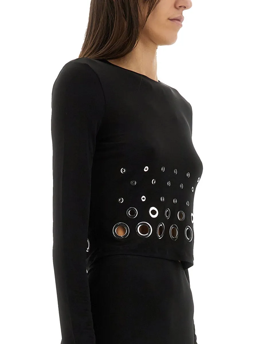 CROP TOP WITH EYELETS sold by Lord & Taylor product image thumbnail 4