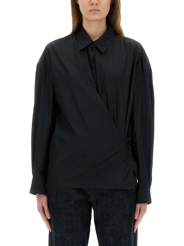 STRAIGHT COLLAR TWISTED SHIRT made by Lemaire