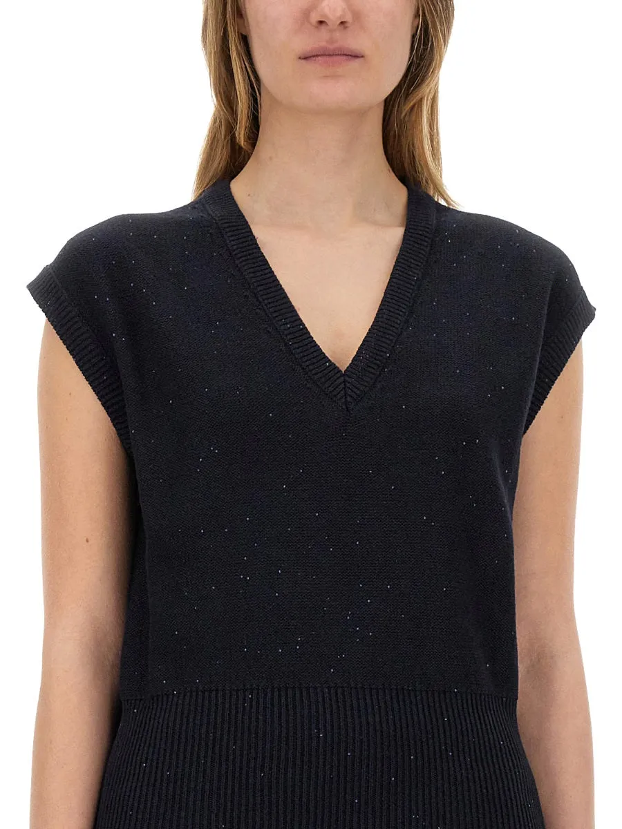 COTTON AND LINEN VEST WITH SEQUINS sold by Lord & Taylor product image thumbnail 4