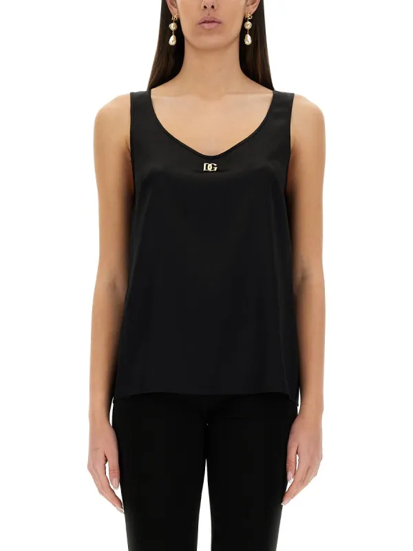 SATIN CAMISOLE TOP WITH LOGO sold by Lord & Taylor