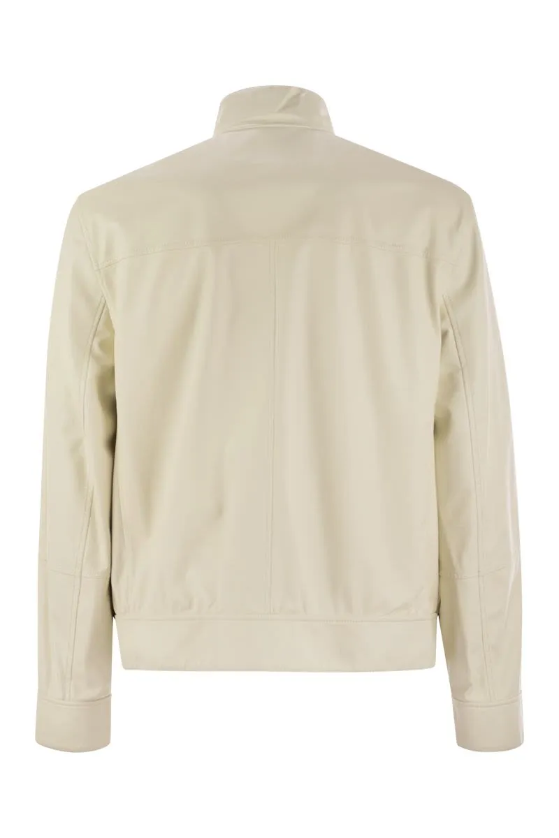 REVERSIBLE LEATHER BOMBER JACKET sold by Lord & Taylor product image thumbnail 2