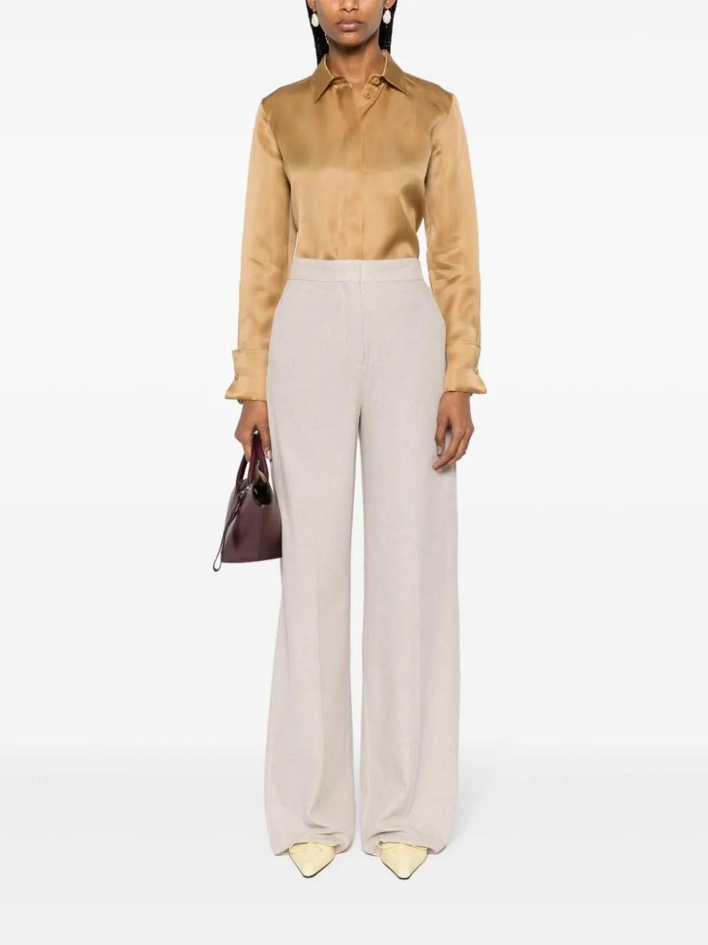 LINEN BLEND WIDE-LEG TROUSERS sold by Lord & Taylor product image thumbnail 5