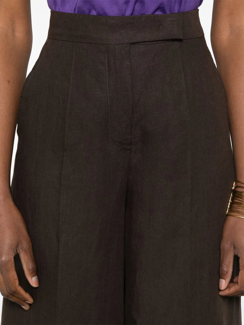 LINEN WIDE-LEG TROUSERS sold by Lord & Taylor product image thumbnail 3