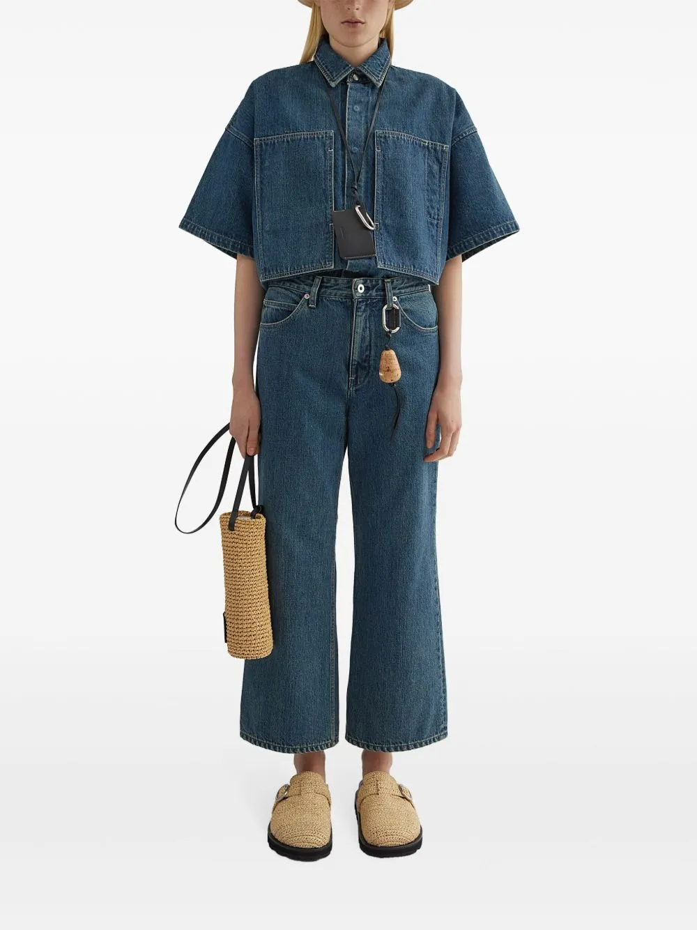 DENIM WIDE-LEG JEANS sold by Lord & Taylor product image thumbnail 5