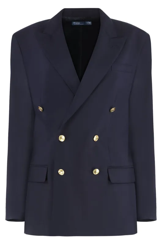 DOUBLE-BREASTED WOOL BLAZER sold by Lord & Taylor