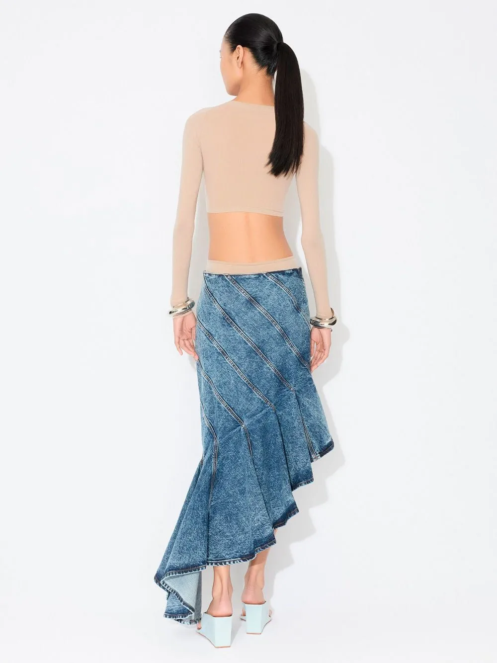 DENIM SPIRAL SKIRT sold by Lord & Taylor product image thumbnail 4