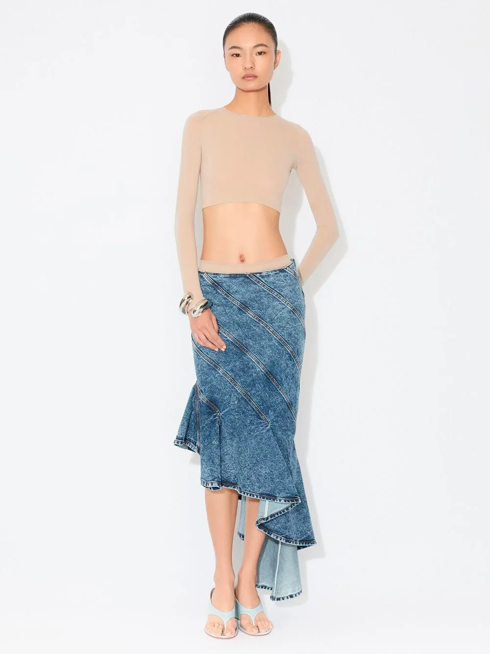 DENIM SPIRAL SKIRT sold by Lord & Taylor product image thumbnail 2