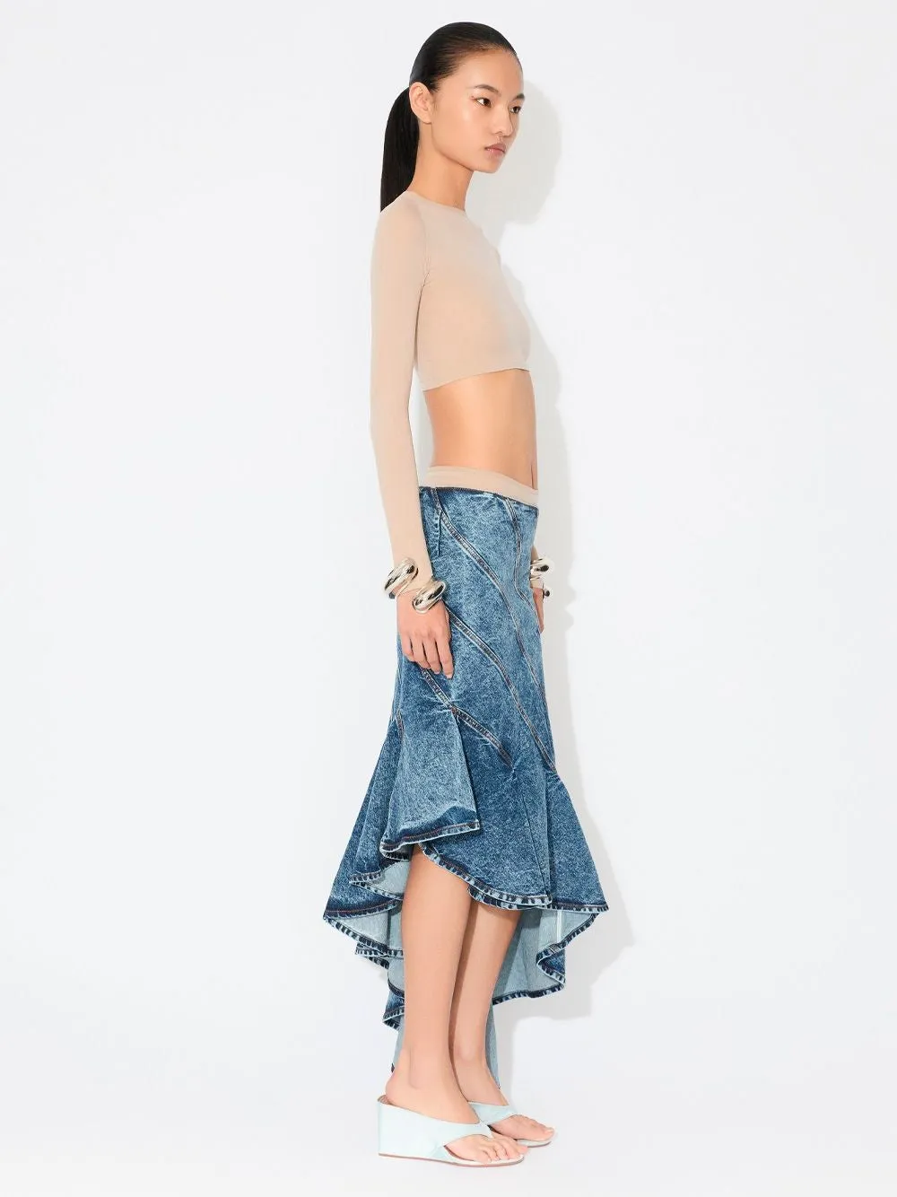 DENIM SPIRAL SKIRT sold by Lord & Taylor product image thumbnail 3
