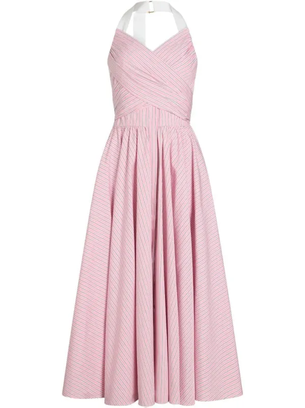POPLIN PRINTED ORGANIC COTTON HALTERNECK MAXI DRESS sold by Lord & Taylor