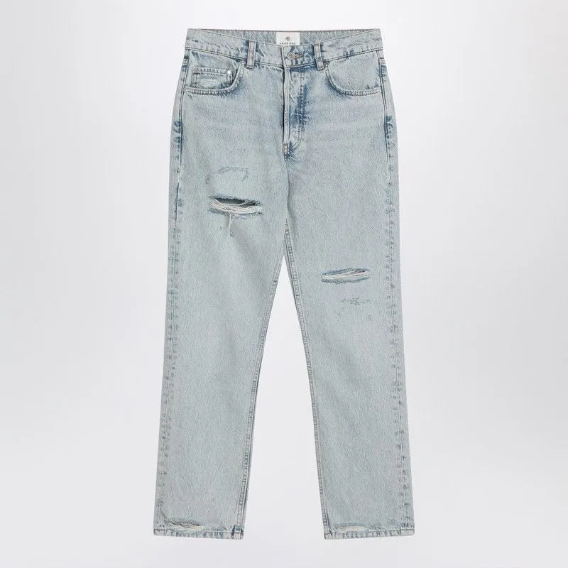 KATE STRAIGHT-LEG BLEACHED BLUE JEANS sold by Lord & Taylor