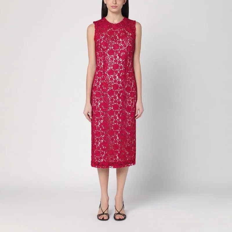 RED LACE MIDI DRESS sold by Lord & Taylor