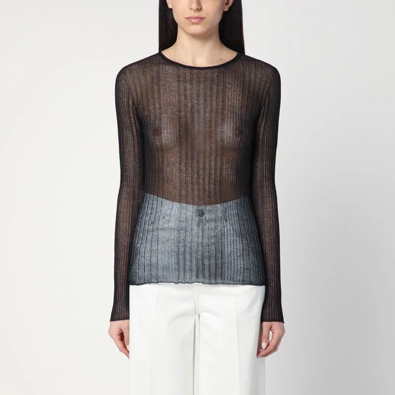 SEMI-TRANSPARENT BLACK SWEATER sold by Lord & Taylor