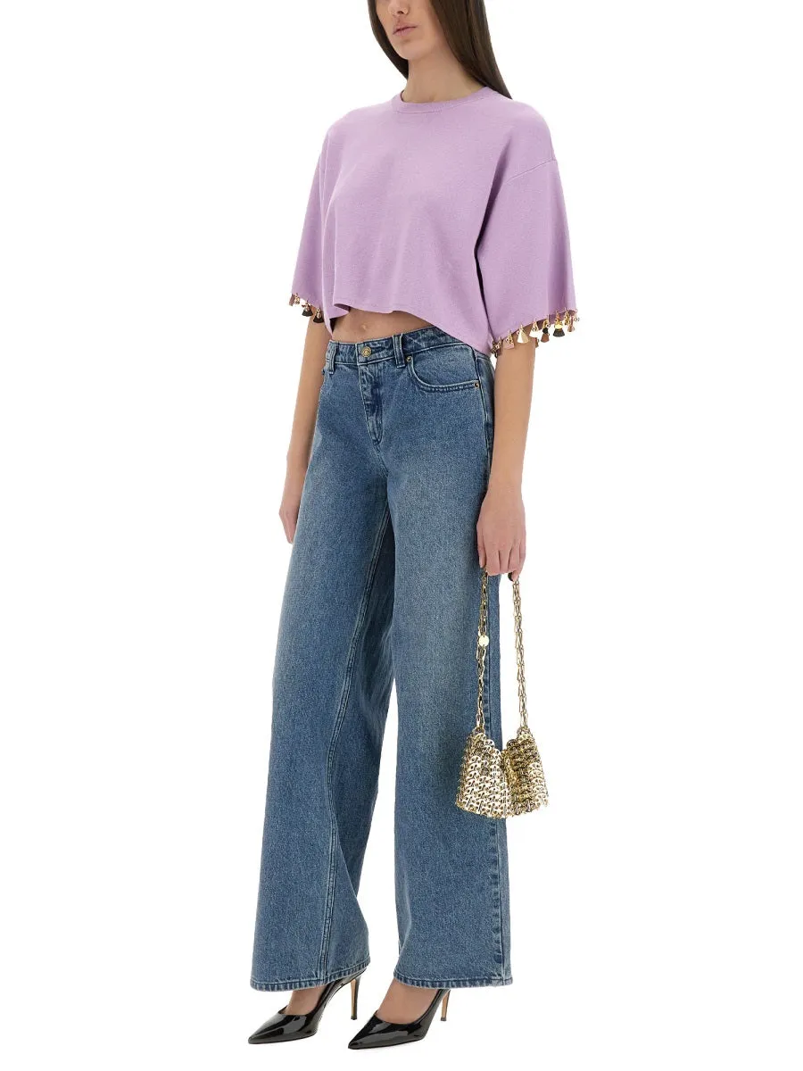 KNITTED CROPPED T SHIRT sold by Lord & Taylor product image thumbnail 2