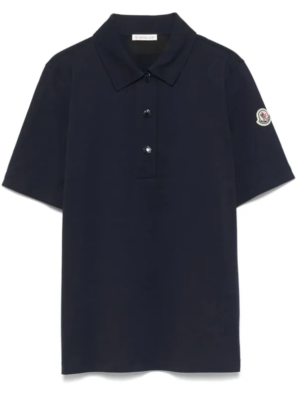 NAVY MC POLO SHIRT WITH SHOULDER LOGO PATCH sold by Lord & Taylor