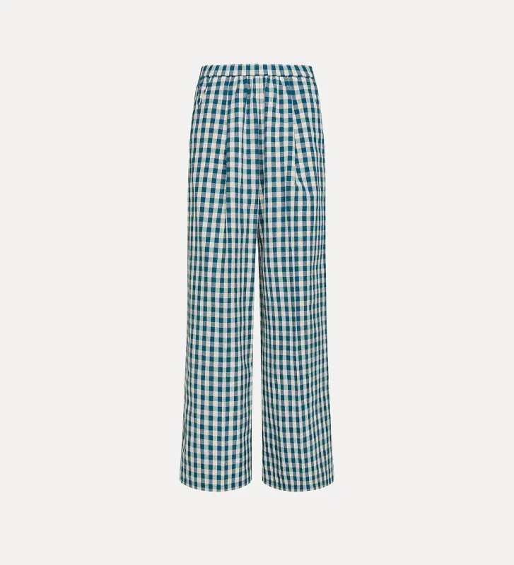 COTTON GINGHAM WIDE LEG PANTS sold by Lord & Taylor