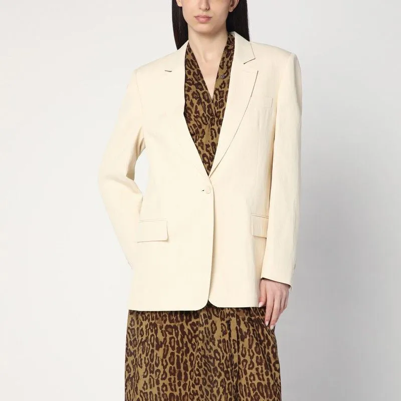 SINGLE-BREASTED JACKET IN BUTTER COLOUR sold by Lord & Taylor