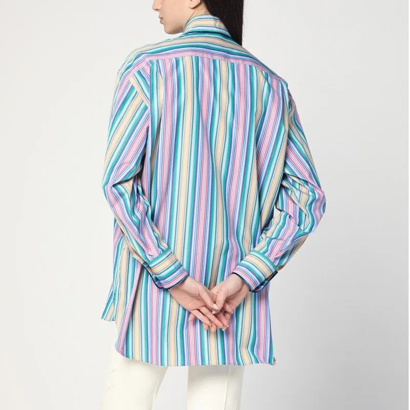 MULTI-COLOURED STRIPED COTTON SHIRT sold by Lord & Taylor product image thumbnail 2