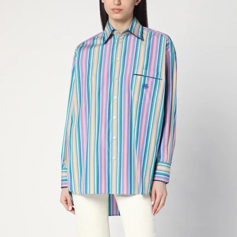 MULTI-COLOURED STRIPED COTTON SHIRT sold by Lord & Taylor