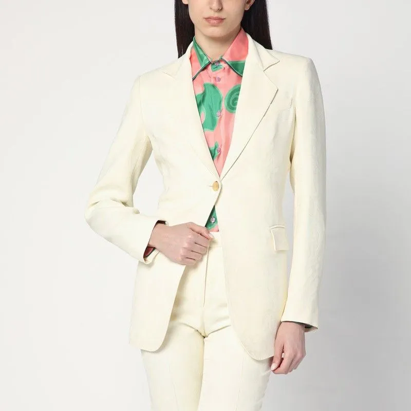WHITE JACQUARD JACKET WITH CROSSOVER DETAIL sold by Lord & Taylor