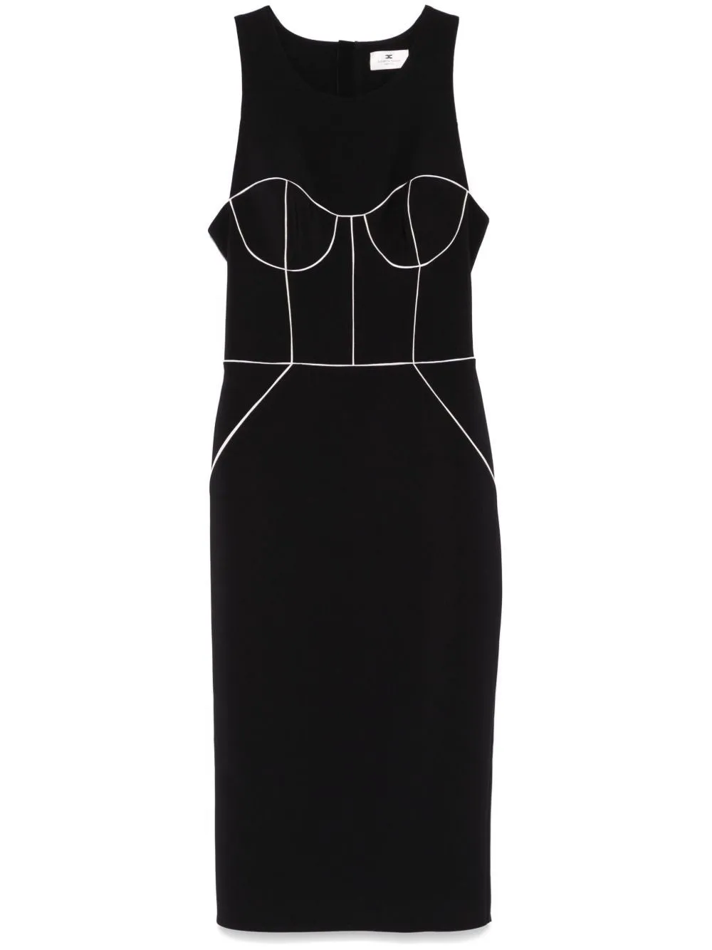 ELISABETTA FRANCHI CONTRASTING-PIPING MIDI DRESS sold by Lord & Taylor