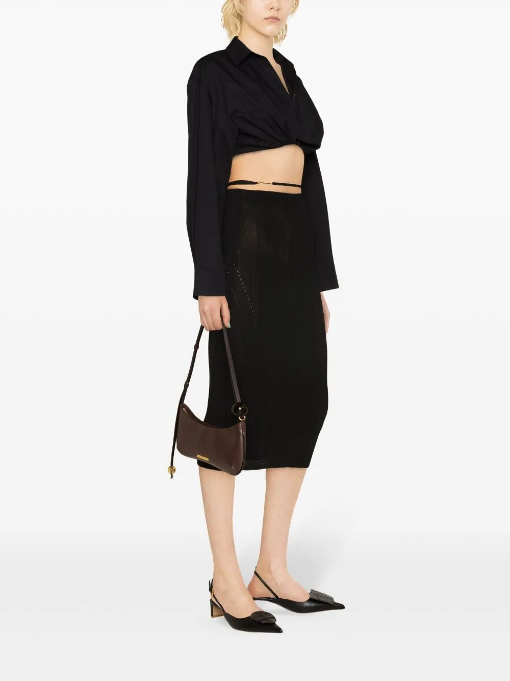 LAMB LEATHER MIDI SKIRT sold by Lord & Taylor product image thumbnail 4