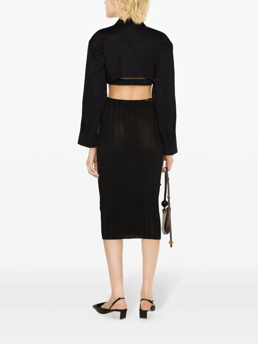 LAMB LEATHER MIDI SKIRT sold by Lord & Taylor product image thumbnail 3