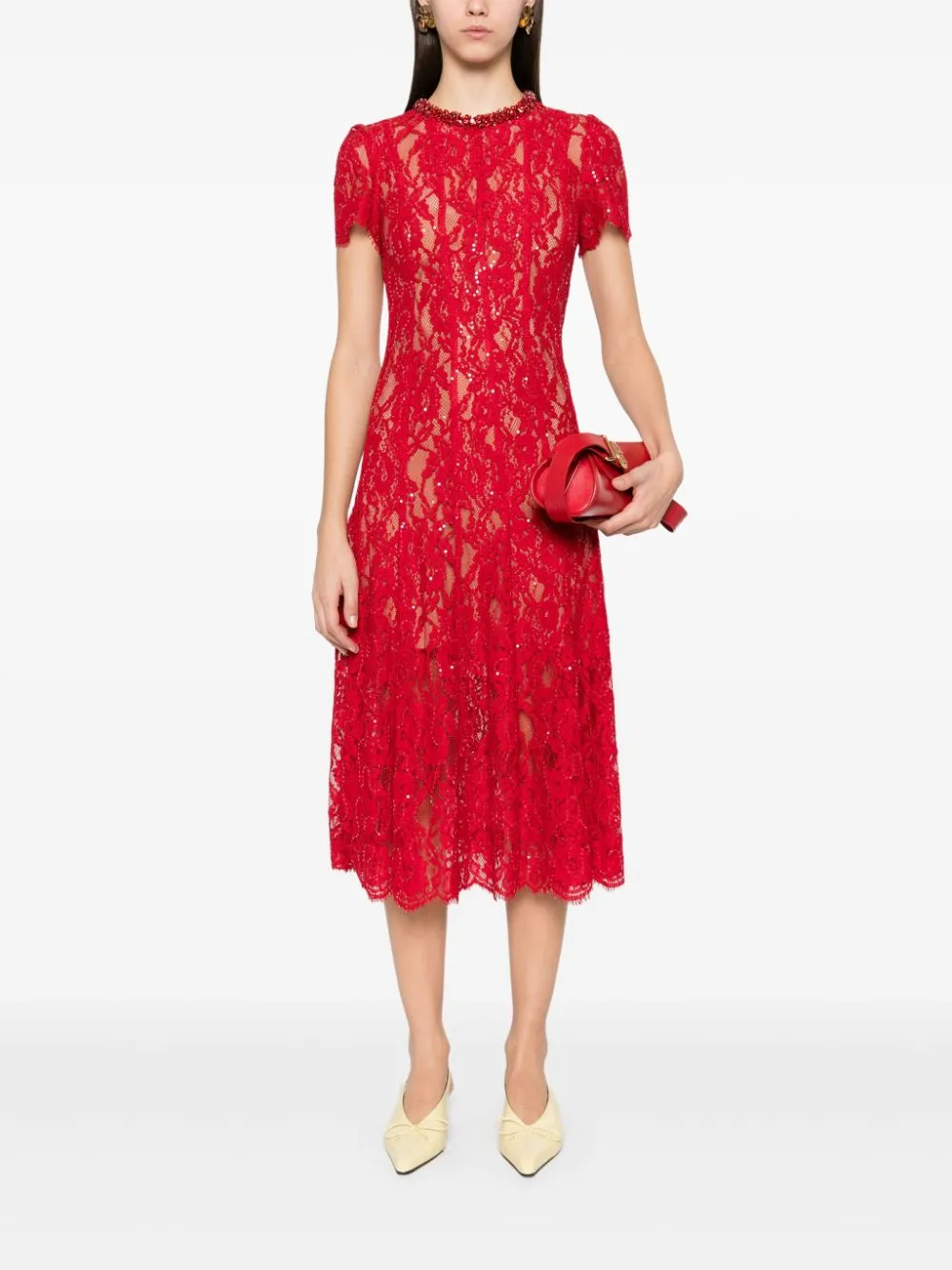 LACE MIDI DRESS WITH SEQUINS sold by Lord & Taylor product image thumbnail 4