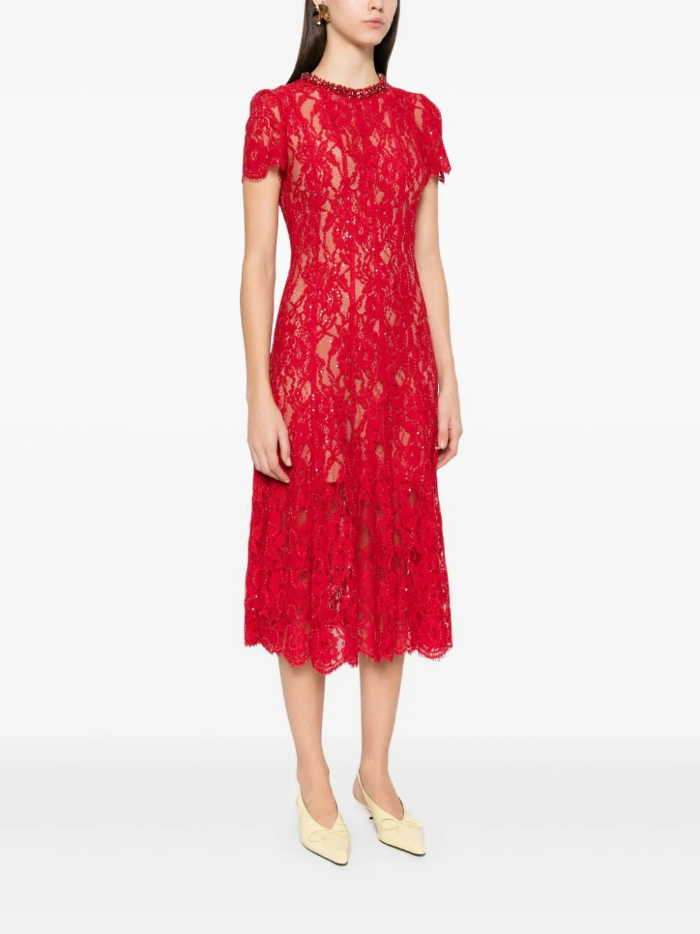 LACE MIDI DRESS WITH SEQUINS sold by Lord & Taylor product image thumbnail 3