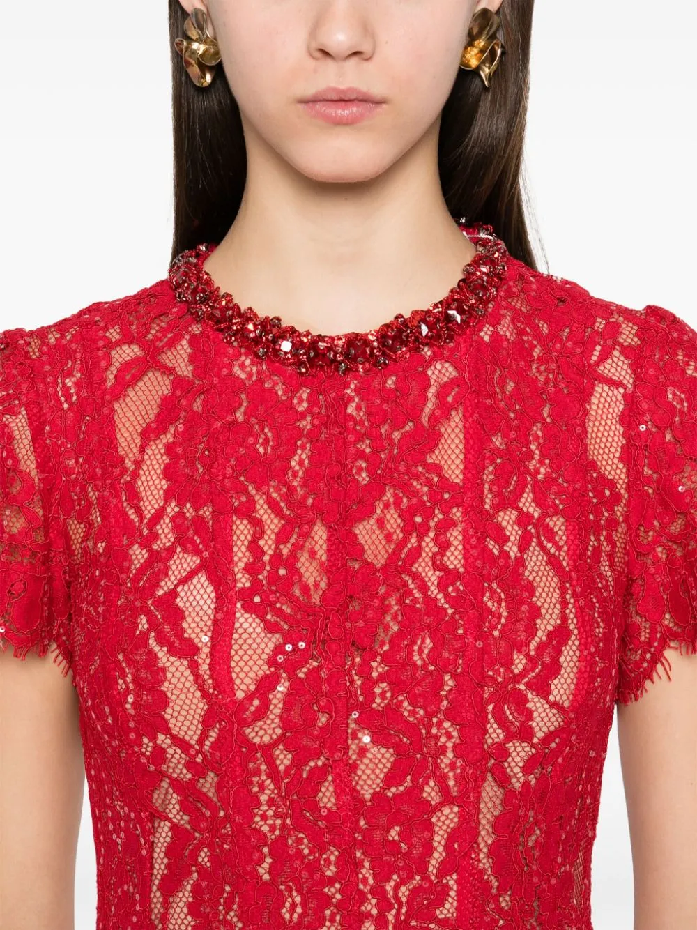 LACE MIDI DRESS WITH SEQUINS sold by Lord & Taylor product image thumbnail 2