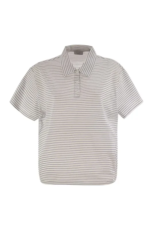 STRIPED COTTON JERSEY POLO SHIRT sold by Lord & Taylor