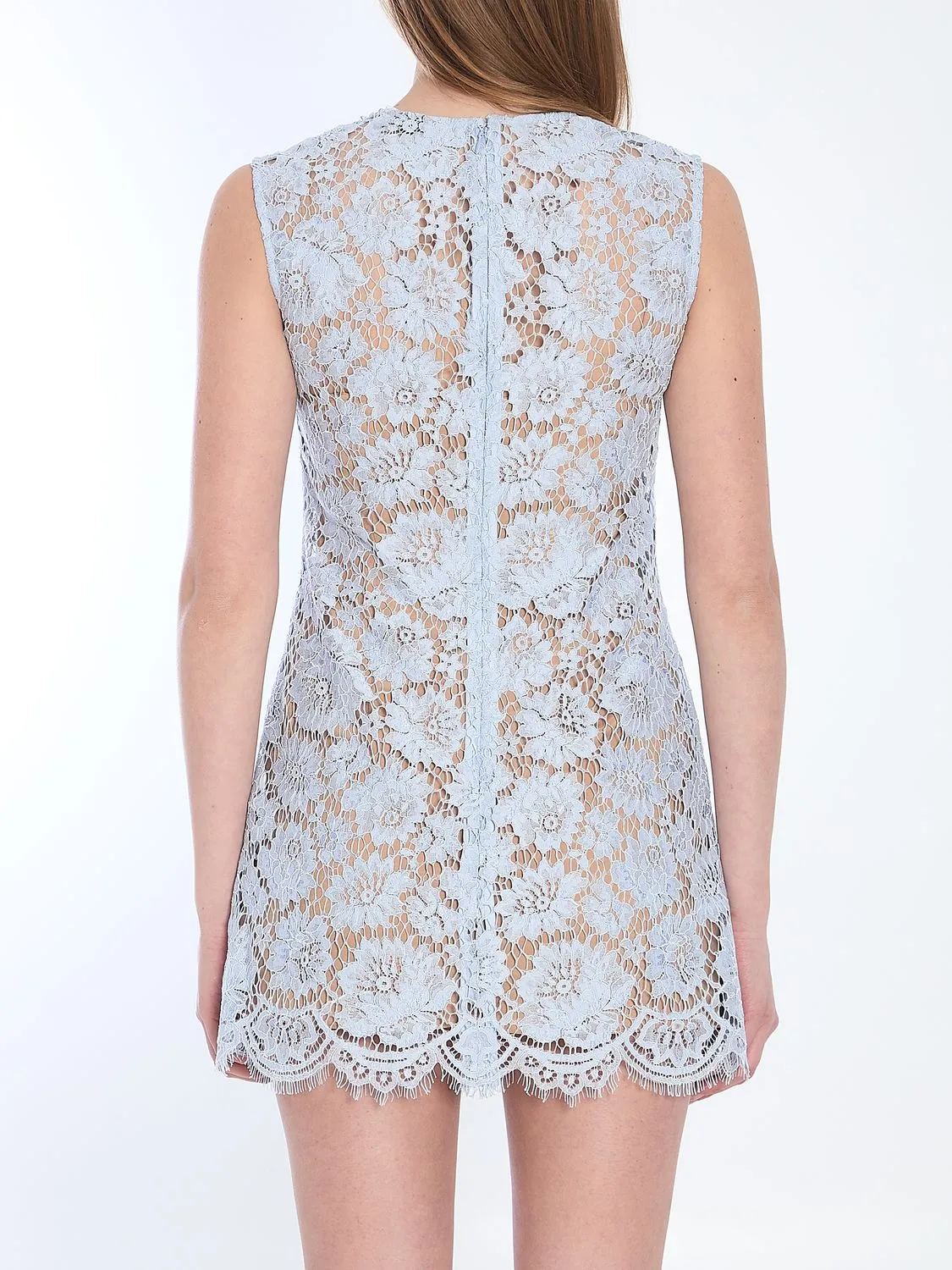 BLUE FINE LACE MINI DRESS sold by Lord & Taylor product image thumbnail 4