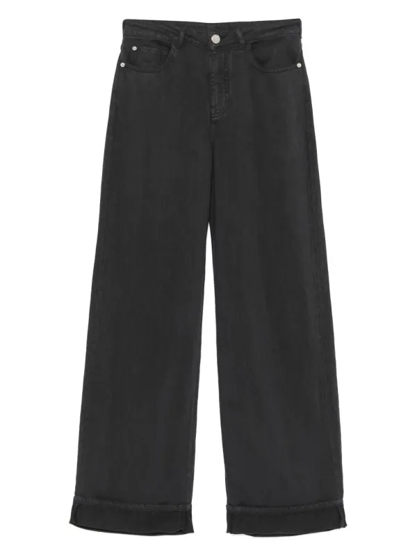 LINEN BLEND WIDE-LEG JEANS sold by Lord & Taylor