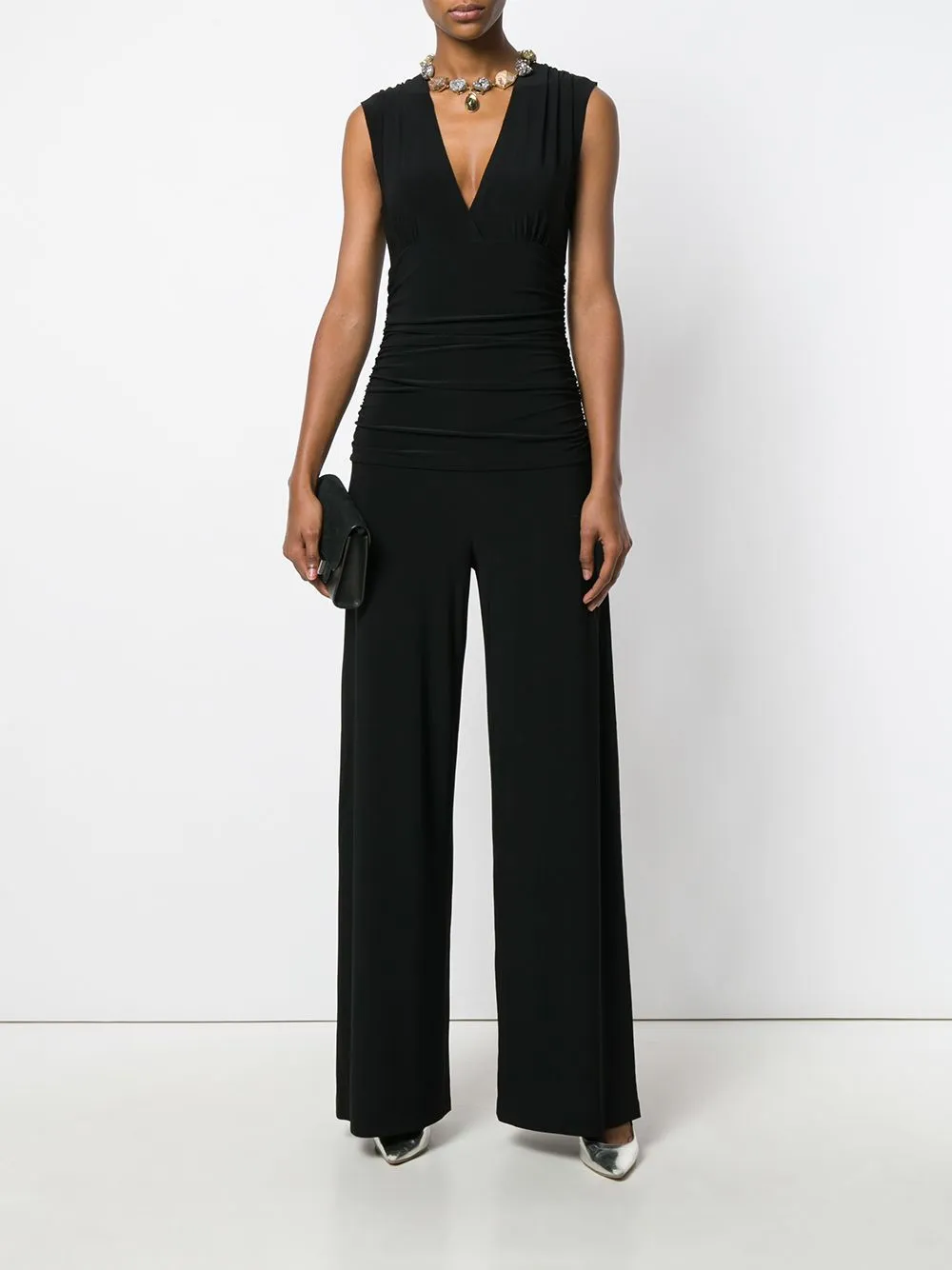 V-NECKED JERSEY JUMPSUIT sold by Lord & Taylor product image thumbnail 2